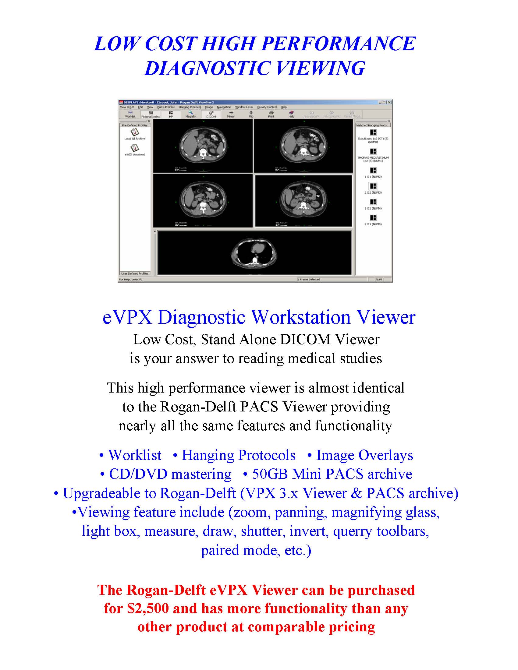 specially priced 
diagnostic workstation viewer